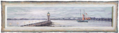 Kutter mit Leuchtturm, Gemälde